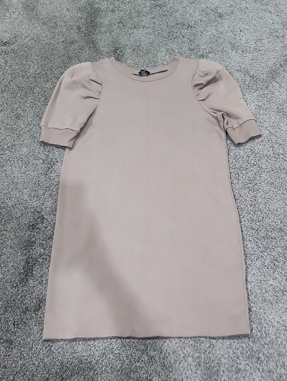 Express Taupe Mini Dress with Puff Sleeves